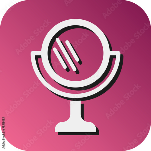 Mirror Vector Glyph Gradient Background Icon Design