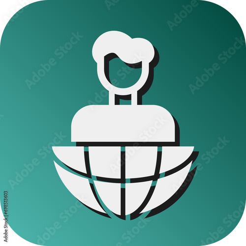 Outsourcing Vector Glyph Gradient Background Icon Design