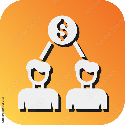 Shareholder Vector Glyph Gradient Background Icon Design