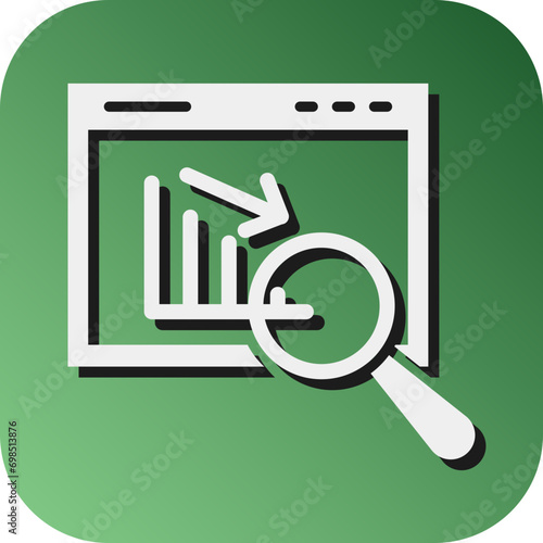Search Vector Glyph Gradient Background Icon Design