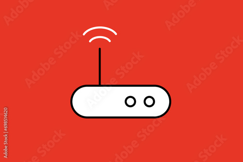 wi fi router illustration in flat style design. Vector illustration.	
