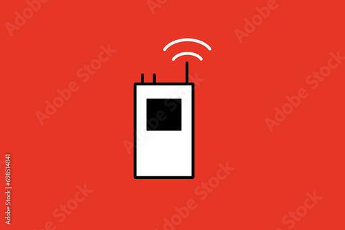 radio transmitter illustration in flat style design. Vector illustration.	