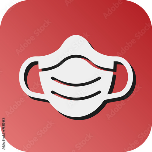 Face Mask Vector Glyph Gradient Background Icon Design