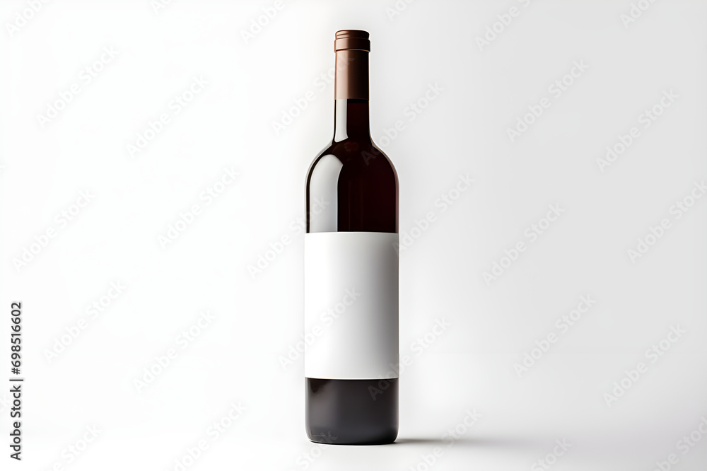 Photo of wine bottle product , minimal , clean , isolated on white background Photo of wine bottle product , minimal , clean , isolated on white background