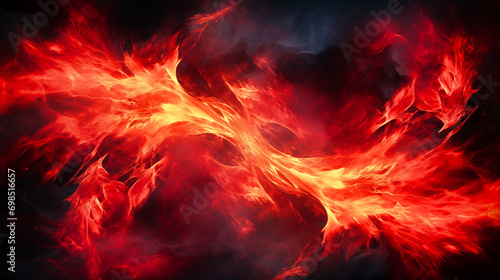 red fire burning on dark background