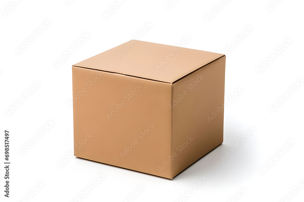 Photo of open paper box, minimal , clean , isolated on white background Photo of open paper box, minimal , clean , isolated on white background