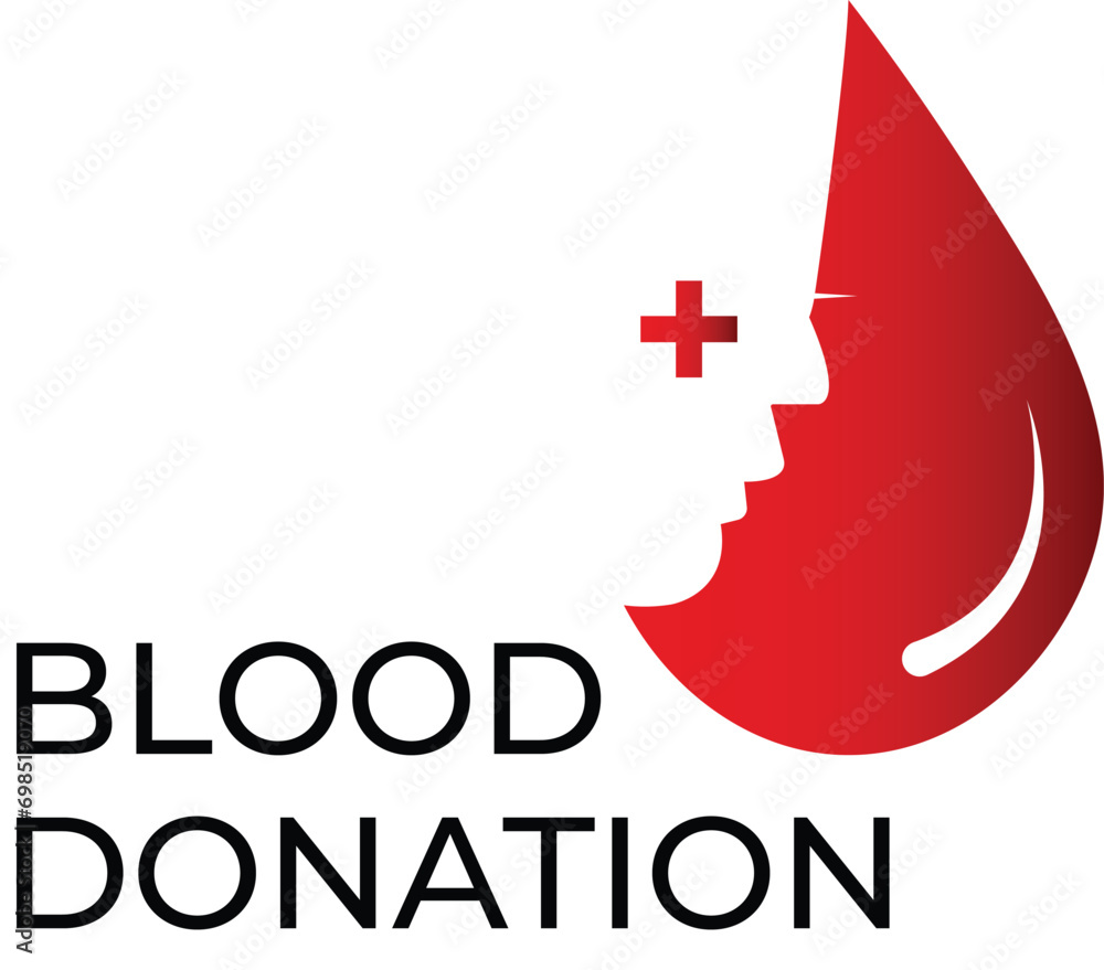 Blood donation logo design, blood donation vector illustration with