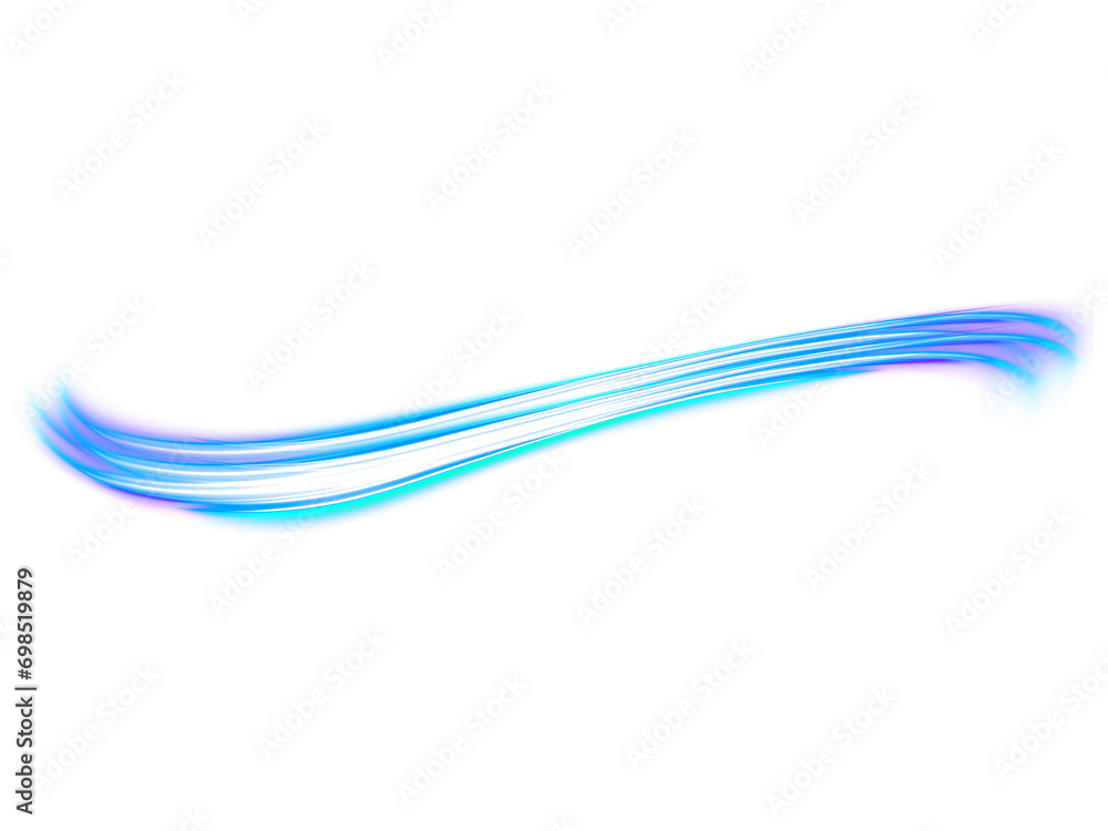 Fototapeta premium abstract technology light lines background on transparent blue wave light for design