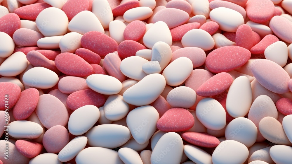  a pile of pink and white hearts on top of a pile of white and pink hearts on top of a pile of pink and white hearts.