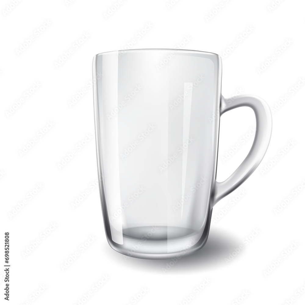Empty glass with handle isolated on white. illustration Empty glass with handle isolated on white. illustration
