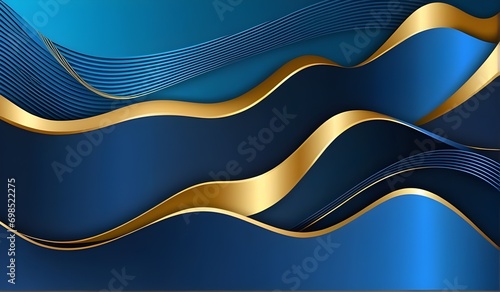 Abstract-background-with-lines-of-blue-and-golden-colors