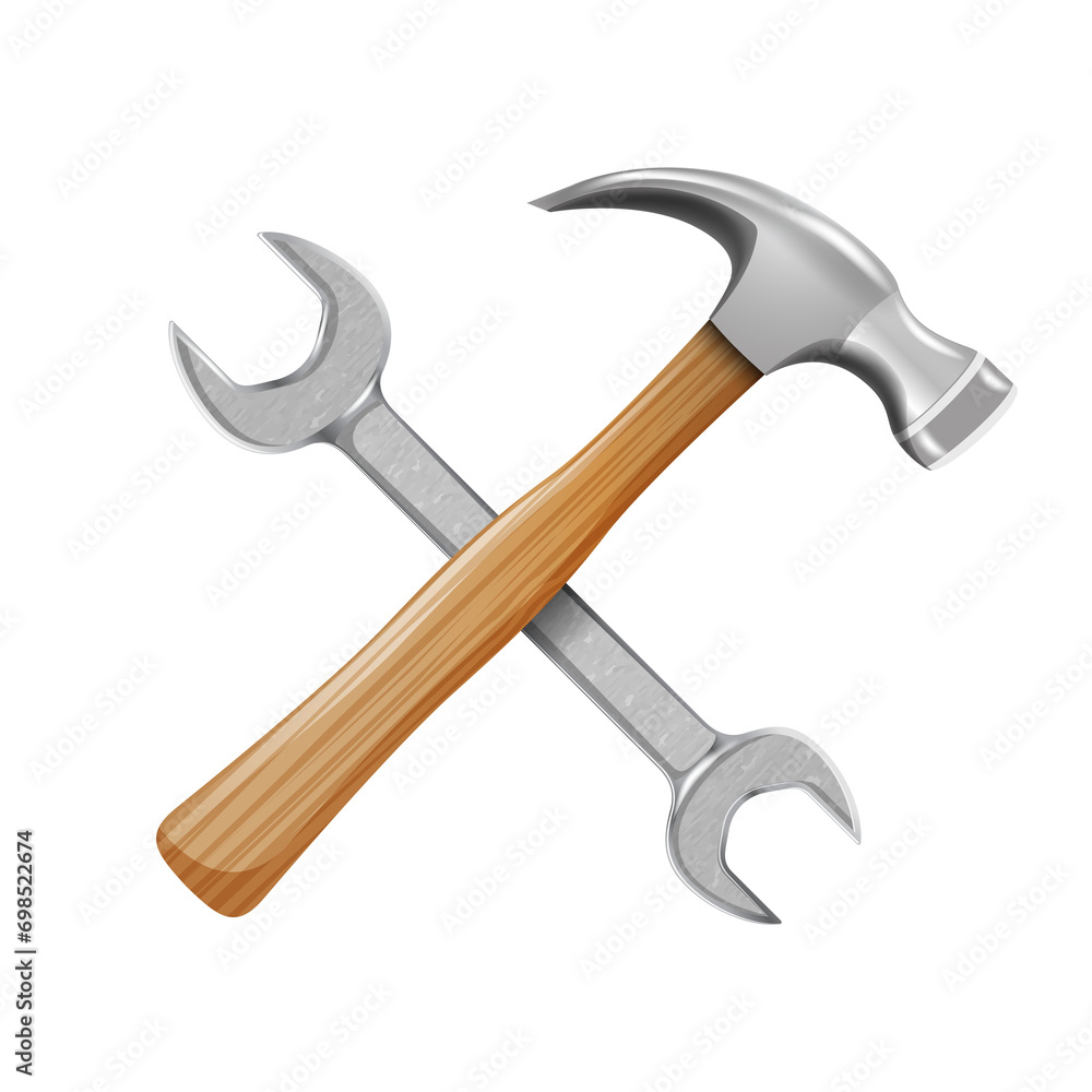 crossed Wrench and Hammer Icon. illustration crossed Wrench and Hammer Icon. illustration
