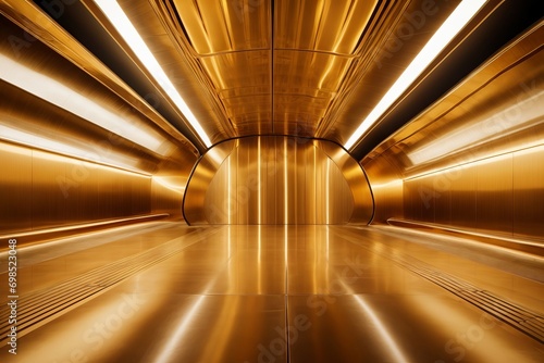 A visually striking gold metal background with a modern and futuristic feel,