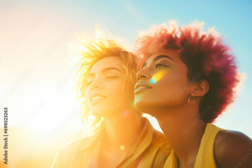 Rainbow Romance: LGBTQ Pair in Unity Rainbow Romance: LGBTQ Pair in Unity
