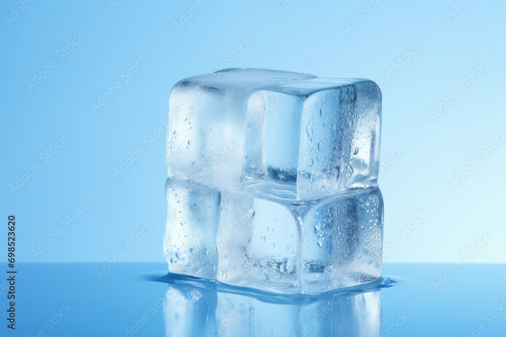 ice cube on blue background ice cube on blue background