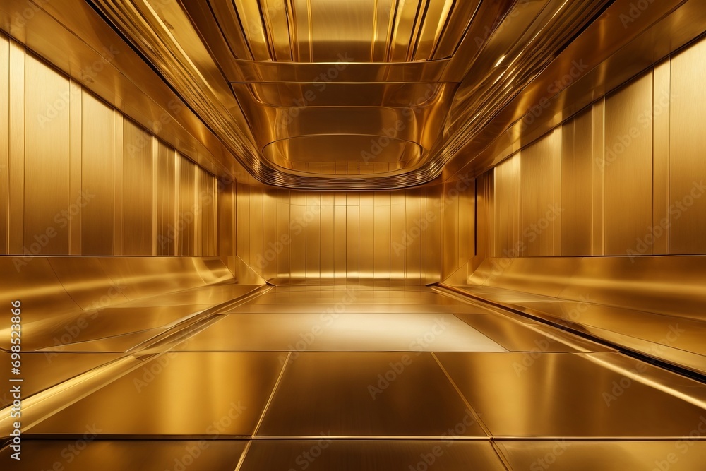 Obraz premium A visually striking gold metal background with a modern and futuristic feel,