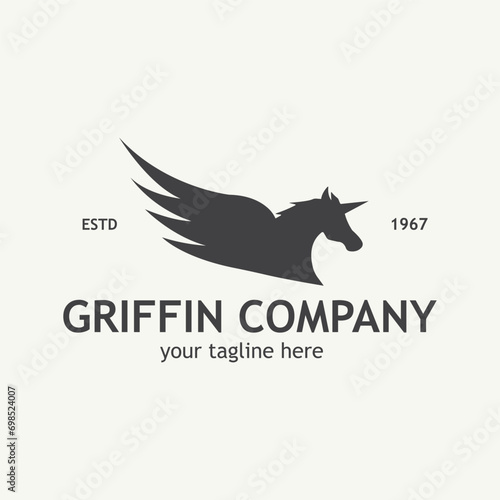 luxury horse logo silhouette vector design.retro logo