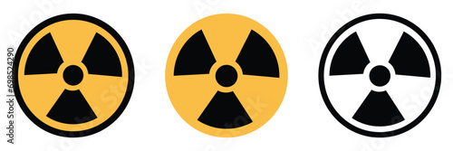 Radioactive flat vector icons 