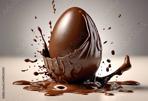 Obraz na płótnie Dolce Cascata- Schizzi di Uovo di Cioccolato per un'Esperienza Pasquale Indimenticabile w salonie