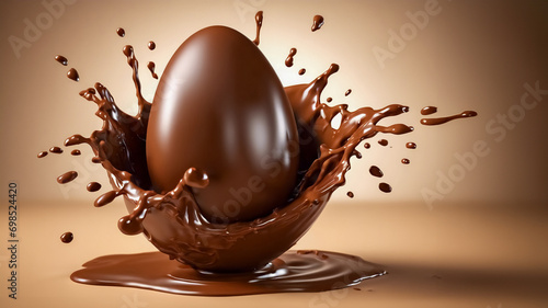 Esplosione Golosa- Uovo di Cioccolato che Si Scioglie in Un'Armonia di Sapori photo