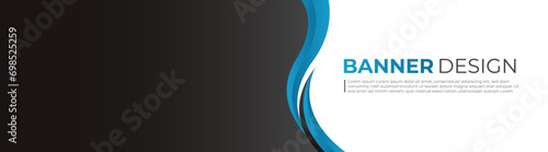 abstract blue and black wave banner template design