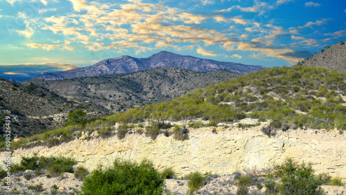 Morning clouds in semi-arid land in Alicante, Spain