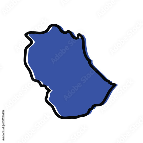 Gabes division of Tunisia vector map illustration.