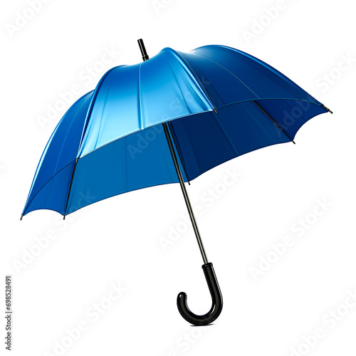 Blue umbrella isolated on white background. Clipping path included. 3D illustration.