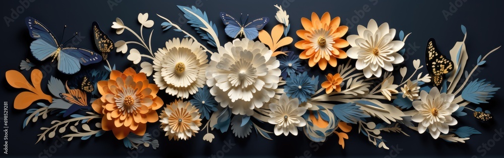 3D flowers and butterflies 3D flowers and butterflies