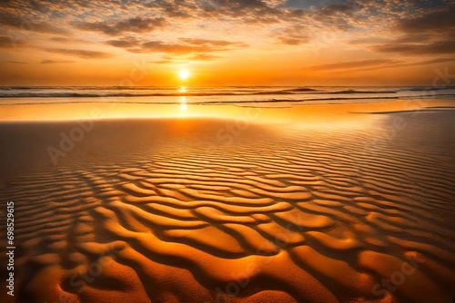 sunset on the beach generated by AI technology