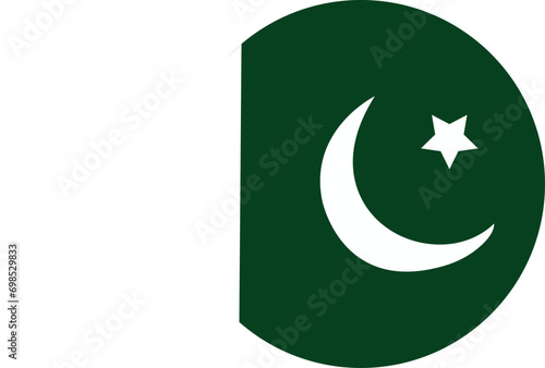 National round flag of Pakistan with paper texture background. Vector, . Standard color. Standard size. . Icon design, isolated on transparent background,