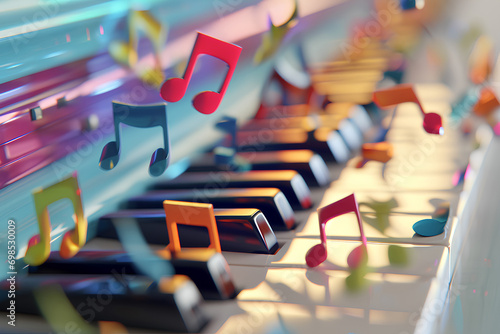 ピアノの鍵盤と音符
 photo