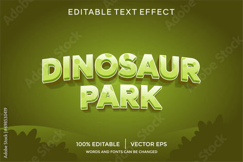 dinosaur park 3D text effect template