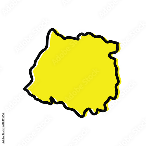 del Maule region of Chile vector map illustration.