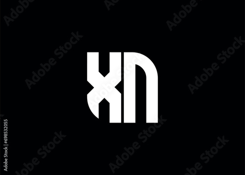 Monogram Letter XN Logo Design vector template.