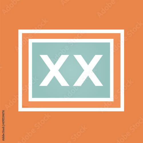 Book and literature e-store filled colorful initial logo idea. Bookcrossing service. E-commerce platform. Letters inside rectangle shape. Graphic design. Created using neural network