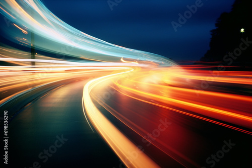 Long-exposure capture of light trails created by moving sources, such as vehicles or illuminated objects, resulting in dynamic and mesmerizing patterns.