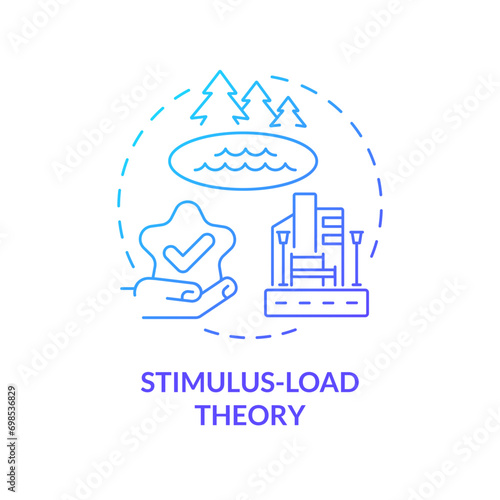 2D gradient stimulus load theory icon, creative isolated vector, thin line illustration representing environmental psychology.