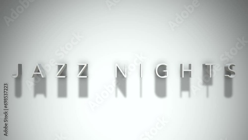 Jazz nights 3D title animation with shadows on a white background photo