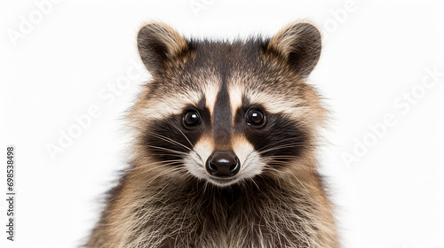 cute funny raccoon, closeup, isolated on a white background, AI Generative. © Miry Haval