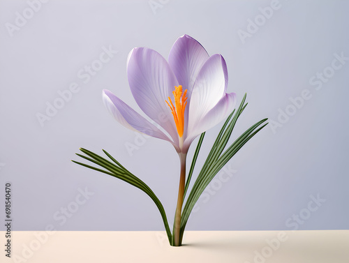 Crocus flower in studio background  single Crocus flower  Beautiful flower  ai generated image