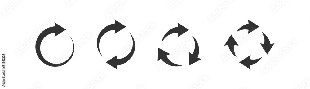Arrow refresh icon. Repeat loop sign. Update process. Recycle symbol. Reset icons. Repeat symbols. Vector illustration. Arrow refresh icon. Repeat loop sign. Update process. Recycle symbol. Reset icons. Repeat symbols. Vector illustration.