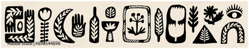 organic forms in matisse style hand drawn, with leaves and branches
