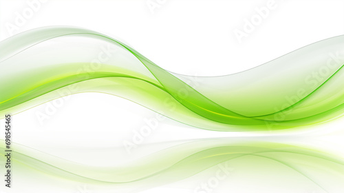 Green, White Abstract Wave Design for Fresh, Clean Themes, Backgrounds for Health, Wellness Concepts