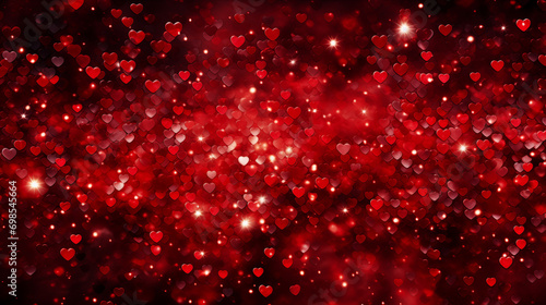 Sparkling Hearts on Red, Ideal for Romantic Occasions and Valentine's Day