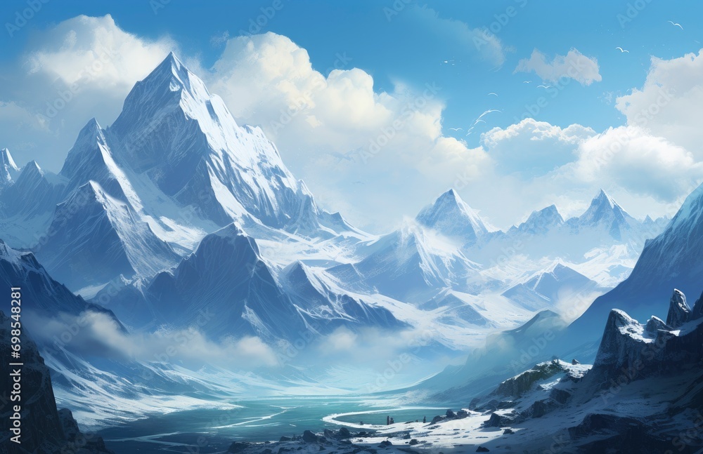 custom made wallpaper toronto digitalMajestic mountain peaks with snow-capped on a clear day