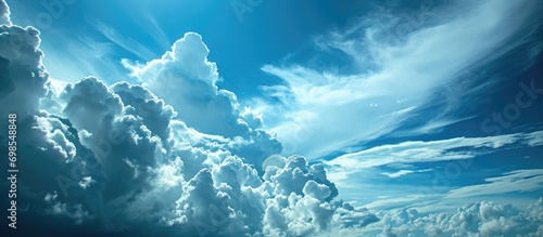 In winter season in Thailand, the presence of clouds in the blue sky brings feelings of happiness. photo