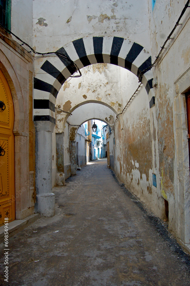 Among the historic alleys of the old Medina neighborhood of the city of Tunis, Tunisia