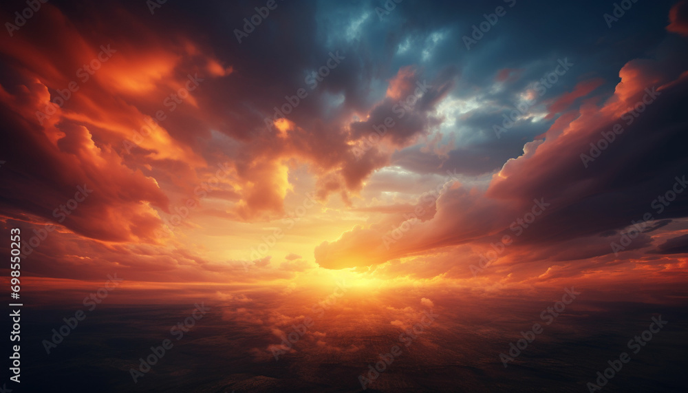a beautiful sunset over the clouds