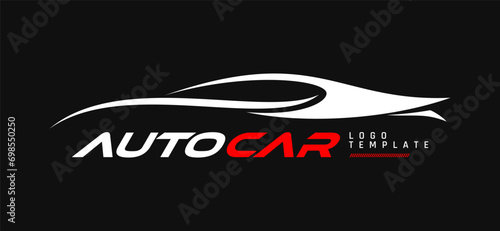 abstract car silhouette logo design, modern minimalist simple flat premium concept. vector illustration